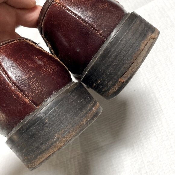 Vintage Brown Woven Leather Upper Lace Up Derby Shoes 12 - Picture 10 of 14